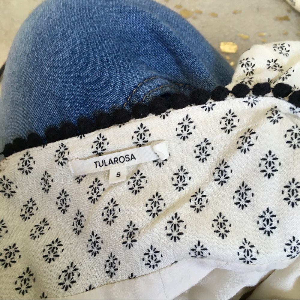 Revolve Tularosa Womens Patterned Adjustable Waist Tie Barbara Pants White Small - Picture 7 of 13